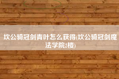 坎公骑冠剑青叶怎么获得(坎公骑冠剑魔法学院2楼)
