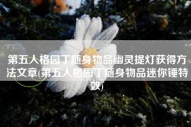 第五人格园丁随身物品幽灵提灯获得方法文章(第五人格园丁随身物品迷你锤特效)