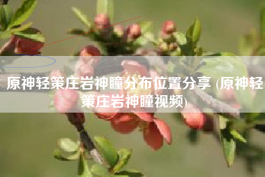 原神轻策庄岩神瞳分布位置分享 (原神轻策庄岩神瞳视频)