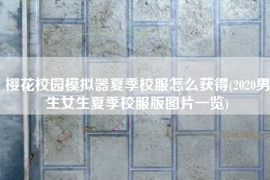 樱花校园模拟器夏季校服怎么获得(2020男生女生夏季校服版图片一览)