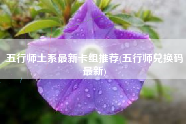 五行师土系最新卡组推荐(五行师兑换码最新)