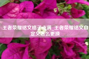王者荣耀铭文格子点满_王者荣耀铭文自定义怎么更换