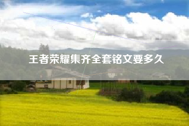 王者荣耀集齐全套铭文要多久