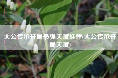 太公传承开局最强天赋推荐(太公传承开局天赋)