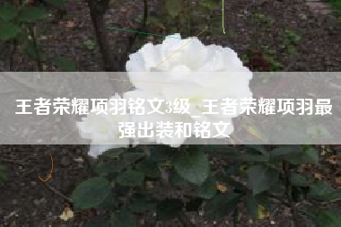 王者荣耀项羽铭文3级_王者荣耀项羽最强出装和铭文