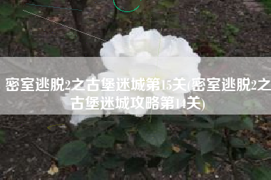 密室逃脱2之古堡迷城第15关(密室逃脱2之古堡迷城攻略第14关)