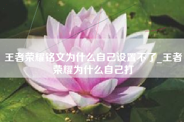 王者荣耀铭文为什么自己设置不了_王者荣耀为什么自己打
