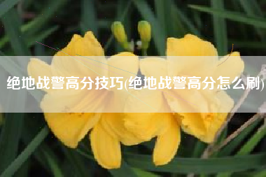 绝地战警高分技巧(绝地战警高分怎么刷)
