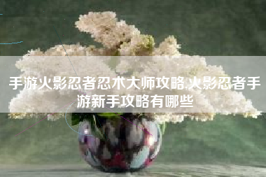 手游火影忍者忍术大师攻略,火影忍者手游新手攻略有哪些