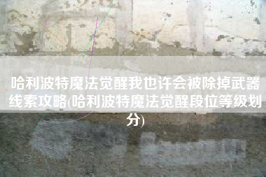 哈利波特魔法觉醒我也许会被除掉武器线索攻略(哈利波特魔法觉醒段位等级划分)