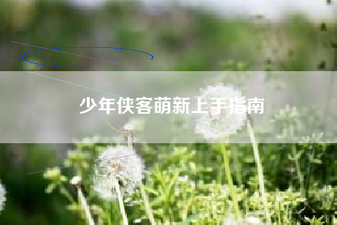 少年侠客萌新上手指南