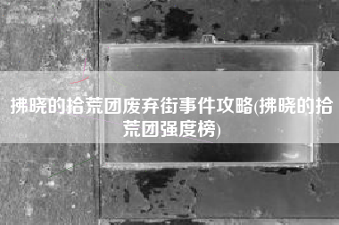 拂晓的拾荒团废弃街事件攻略(拂晓的拾荒团强度榜)