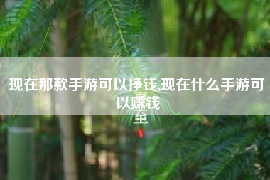 现在那款手游可以挣钱,现在什么手游可以赚钱