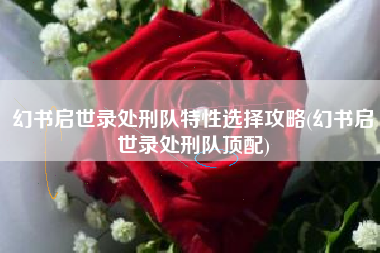 幻书启世录处刑队特性选择攻略(幻书启世录处刑队顶配)