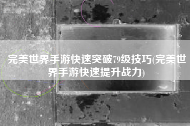 完美世界手游快速突破79级技巧(完美世界手游快速提升战力)