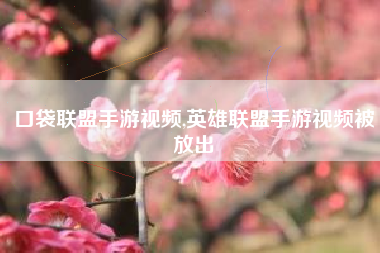 口袋联盟手游视频,英雄联盟手游视频被放出