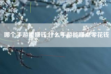 哪个手游能赚钱,什么手游能赚点零花钱