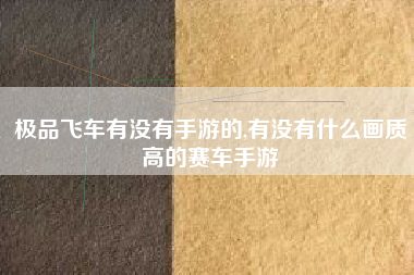 极品飞车有没有手游的,有没有什么画质高的赛车手游