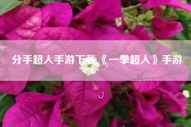 分手超人手游下载,《一拳超人》手游