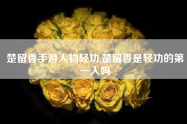 楚留香手游人物轻功,楚留香是轻功的第一人吗