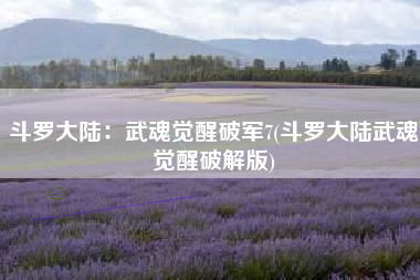 斗罗大陆：武魂觉醒破军7(斗罗大陆武魂觉醒破解版)