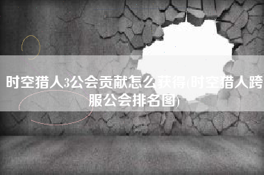 时空猎人3公会贡献怎么获得(时空猎人跨服公会排名图)