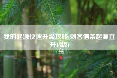 我的起源快速升级攻略(刺客信条起源直升45级)