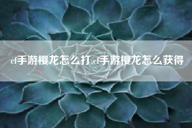 cf手游樱龙怎么打,cf手游樱龙怎么获得