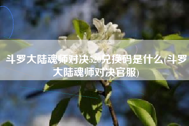斗罗大陆魂师对决520兑换码是什么(斗罗大陆魂师对决官服)