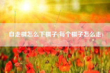 自走棋怎么下棋子(每个棋子怎么走)