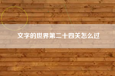 文字的世界第二十四关怎么过