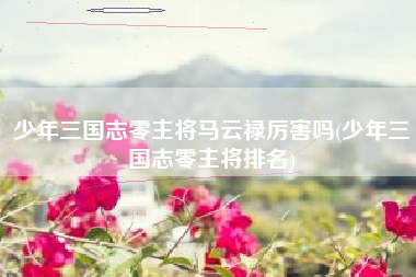 少年三国志零主将马云禄厉害吗(少年三国志零主将排名)
