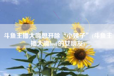 斗鱼主播大嘴想开除“小姨子”(斗鱼主播大嘴love的女朋友)
