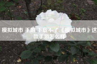 模拟城市 手游 下载不了,《模拟城市》这款手游怎么样