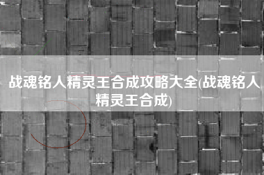 战魂铭人精灵王合成攻略大全(战魂铭人精灵王合成)