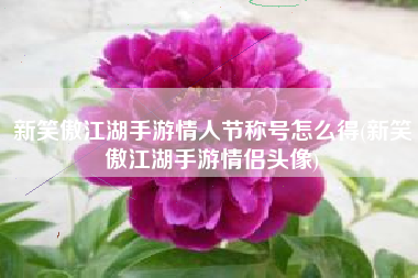 新笑傲江湖手游情人节称号怎么得(新笑傲江湖手游情侣头像)