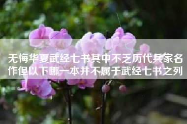 无悔华夏武经七书其中不乏历代兵家名作但以下哪一本并不属于武经七书之列