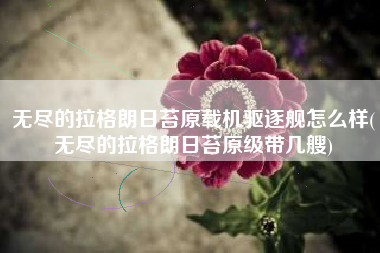 无尽的拉格朗日苔原载机驱逐舰怎么样(无尽的拉格朗日苔原级带几艘)