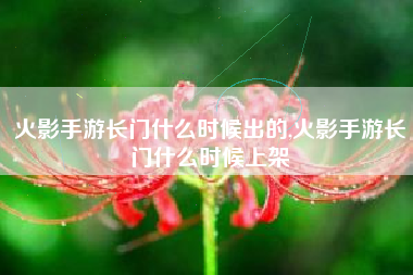 火影手游长门什么时候出的,火影手游长门什么时候上架