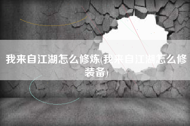 我来自江湖怎么修炼(我来自江湖怎么修装备)