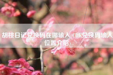 胡桃日记兑换码在哪输入(CDK兑换码输入位置介绍)