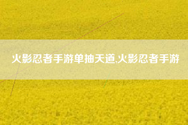火影忍者手游单抽天道,火影忍者手游