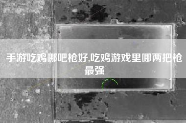 手游吃鸡哪吧枪好,吃鸡游戏里哪两把枪最强