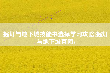提灯与地下城技能书选择学习攻略(提灯与地下城官网)