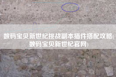 数码宝贝新世纪挑战副本插件搭配攻略(数码宝贝新世纪官网)