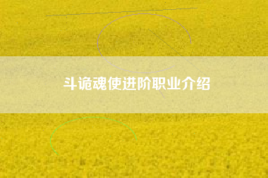 斗诡魂使进阶职业介绍