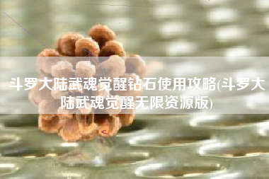 斗罗大陆武魂觉醒钻石使用攻略(斗罗大陆武魂觉醒无限资源版)