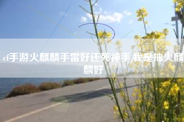 cf手游火麒麟手雷好还死神手,我是抽火麒麟好