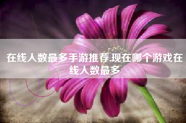 在线人数最多手游推荐,现在哪个游戏在线人数最多