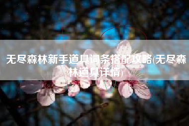 无尽森林新手道具词条搭配攻略(无尽森林道具详情)